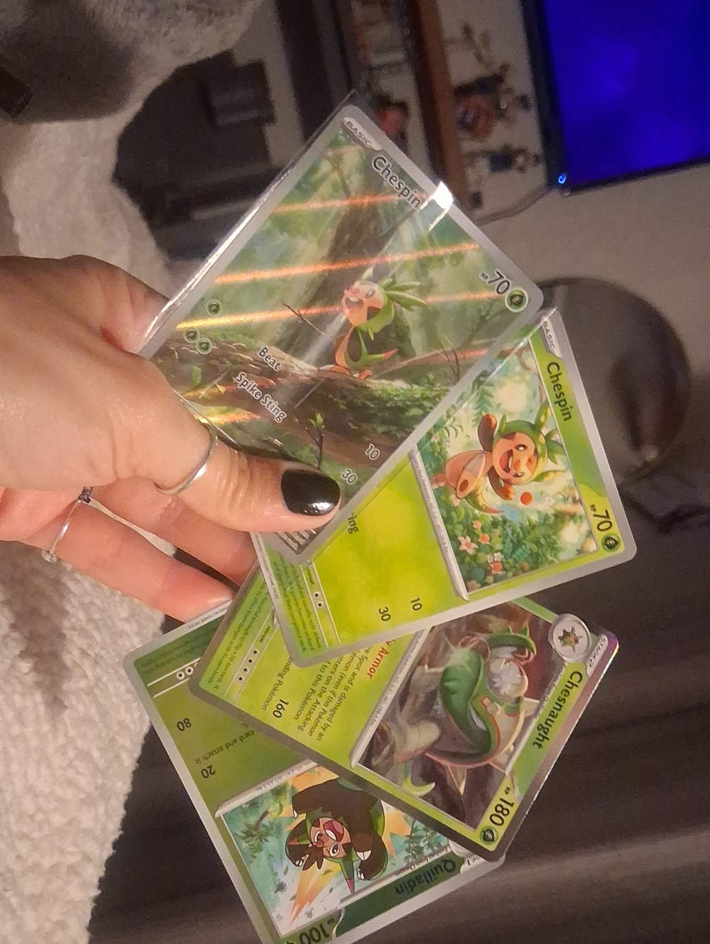 Pokemon Chespin Trading Cards - Green